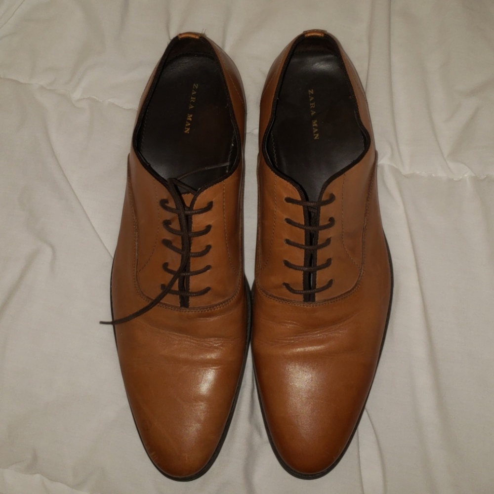 Zara mens brown dress shoes